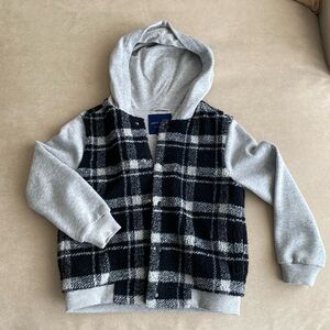 Janie and Jack Plaid Sherpa Hooded Jacket in size 5 to 6